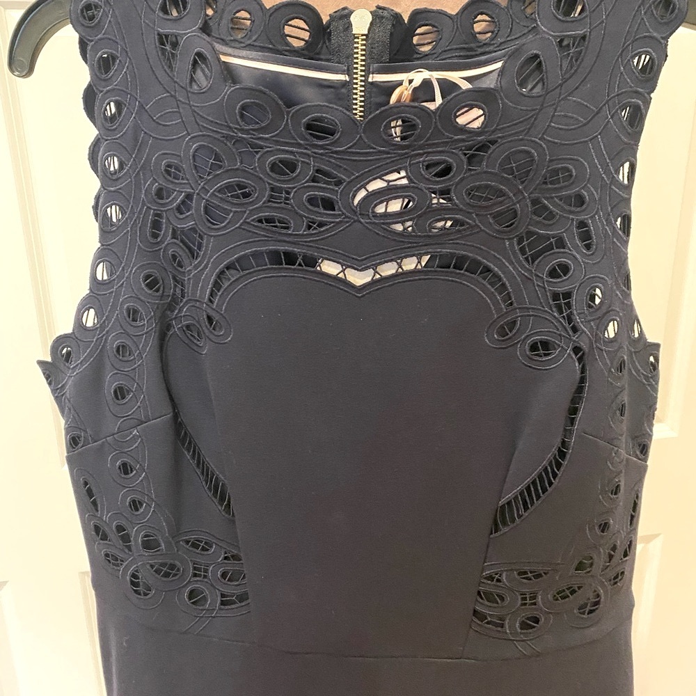 Ted Baker Verita Cut out Navy Dress - Picture 2 of 8